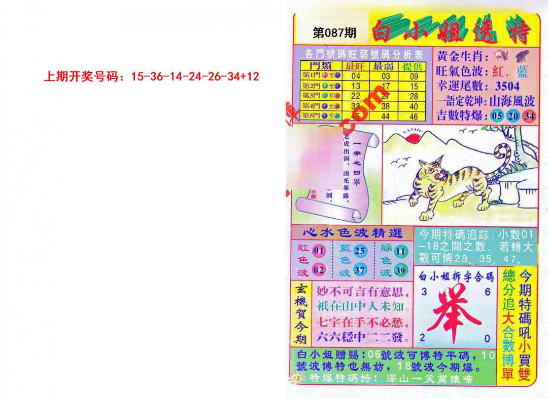 087期白小姐透特[图]